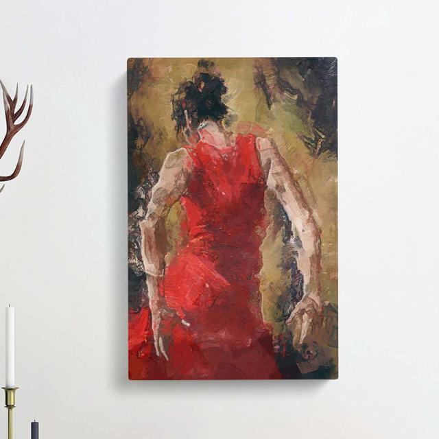 Spanish Flamenco Dancer in Abstract - Wrapped Canvas Graphic Art Print East Urban Home Size: 76cm H x 50cm W x 3cm D on Productcaster.