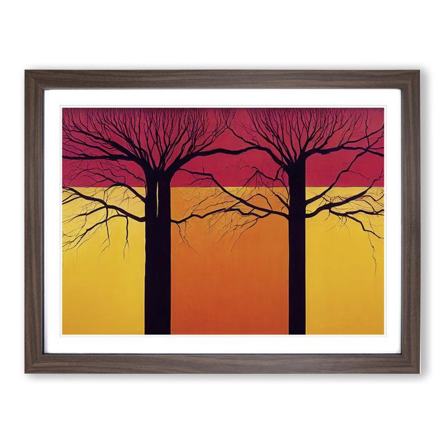 Excellent Abstract Trees - Picture Frame Graphic Art Marlow Home Co. Size: 34cm H x 46cm W x 2cm D, Frame Colour: Walnut on Productcaster.