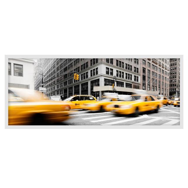 Racy New York Format - Picture Frame Graphic Art Ebern Designs Size: 40cm H x 100cm W x 2cm D, Frame Option: White Framed on Productcaster.