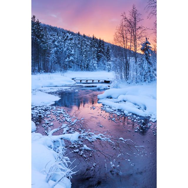 Sunrise Over A River In Winter by Sara_winter - Print Alpen Home Size: 91cm H x 61cm W on Productcaster.