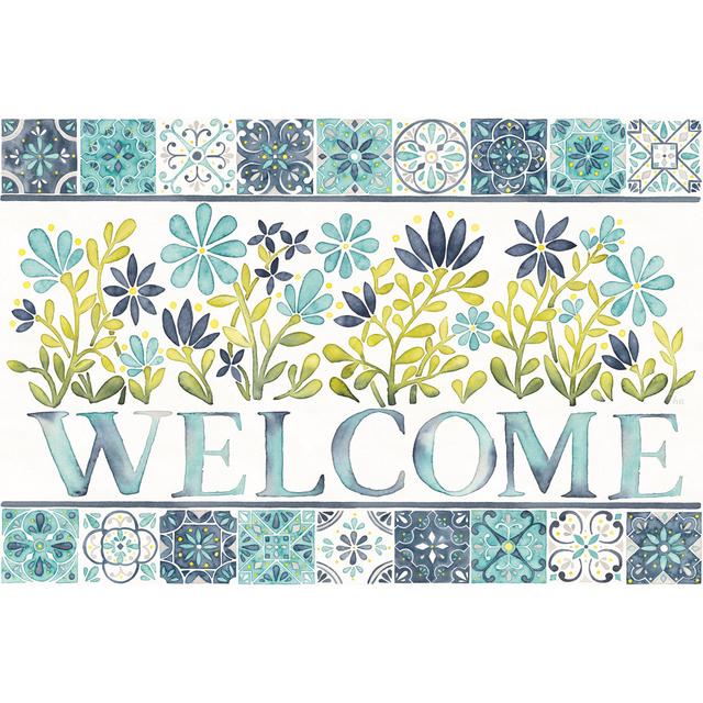 Garden Getaway Welcome by Laura Marshall - Wrapped Canvas Graphic Art Latitude Vive Size: 61cm H x 91cm W x 3.8cm D on Productcaster.