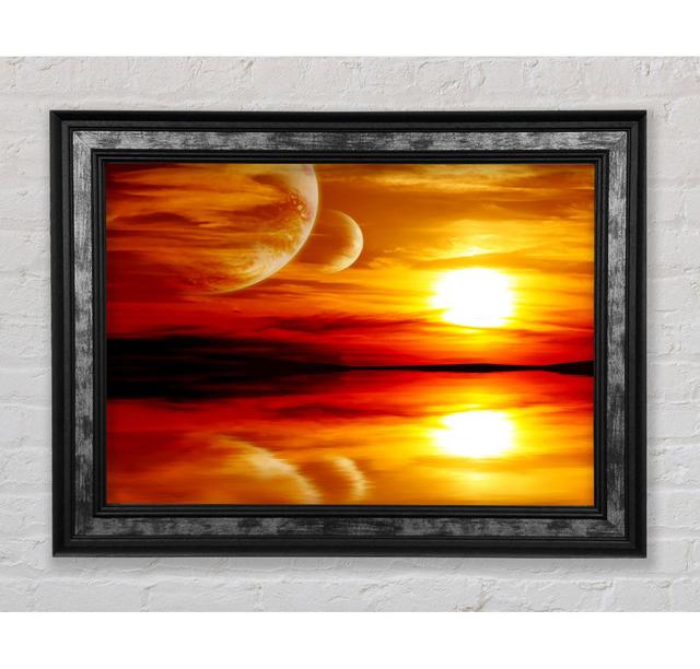 Atemberaubender Planeten-Sonnenuntergang - Einzelne Bilderrahmen Kunstdrucke Bright Star Größe: 29,7 cm H x 42 cm B x 8 cm T on Productcaster.