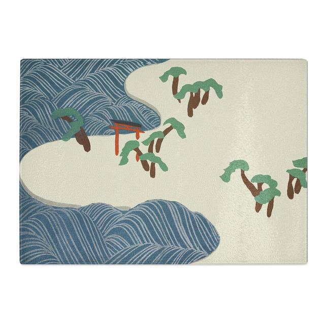 Ocean Waves by Kamisaka Sekka Chopping Board East Urban Home Size: 0.4cm H x 28.5cm W x 39cm L on Productcaster.