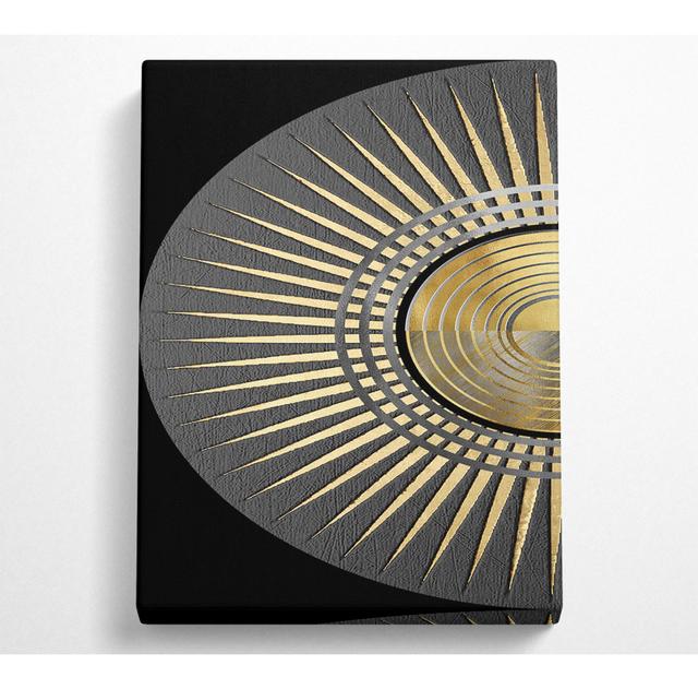 Gold Disc With Spikes Canvas Print House of Hampton Size: 121.9cm H x 81cm W on Productcaster.