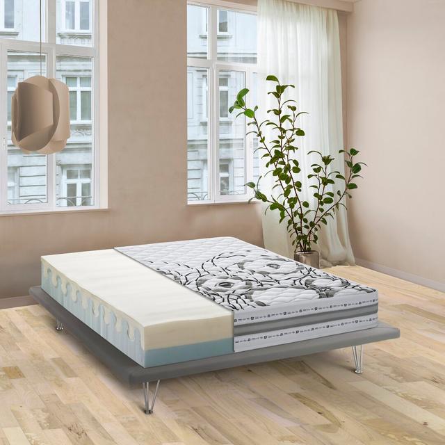 Berthella European Kingsize (160 x 200cm) Upholstered Bed Frame with Mattress Ebern Designs Size: European Kingsize (160 x 200cm) on Productcaster.