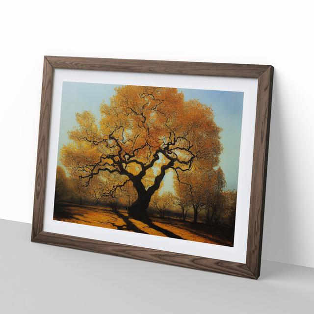 Exhilarating Oak Tree - Picture Frame Painting Marlow Home Co. Size: 25cm H x 34cm W x 2cm D, Frame Colour: Walnut on Productcaster.