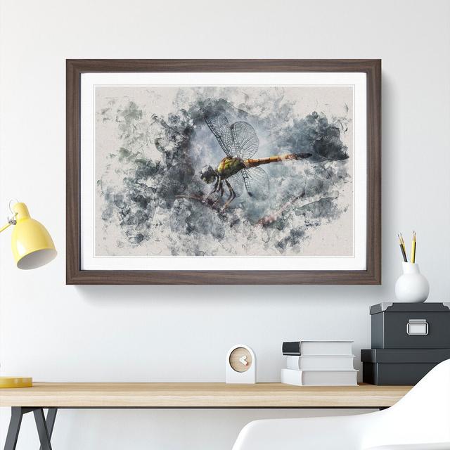 Dragonfly Vol.5 - Picture Frame Graphic Art East Urban Home Frame Option: Walnut, Size: 65cm H x 90cm W x 2cm D on Productcaster.