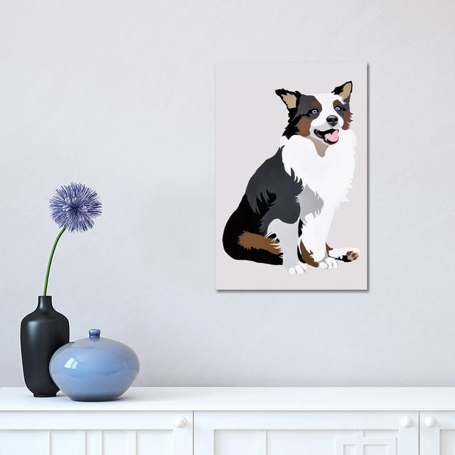 Woof on Gray by Julie Ahmad - Wrapped Canvas Graphic Art Rosalind Wheeler Size: 45.72cm H x 30.48cm W x 1.905cm D on Productcaster.