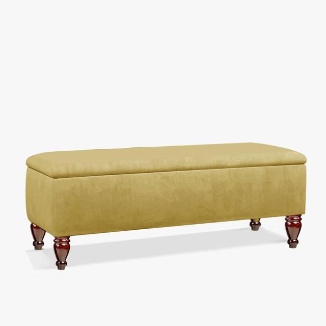 Lisbon Ottoman Bench with Storage, End of Bed Bench, Rectangle Coffee Table, Upholstered Footstools R&M Furnishers Upholstery Colour: Mink, Size: 45cm on Productcaster.