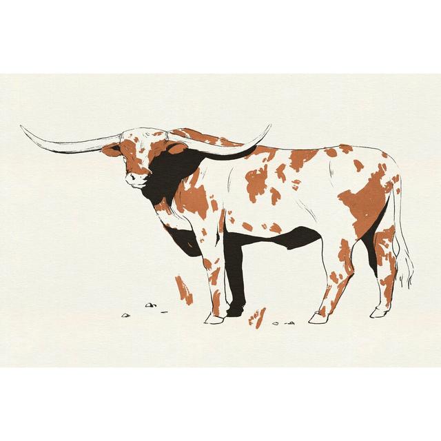 Terre Cotta Steer II by Jacob Green - Wrapped Canvas Painting August Grove Size: 30cm H x 46cm W on Productcaster.