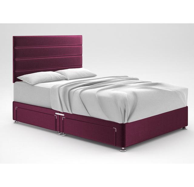 Ikin Divan Bed Base 17 Stories Storage Type: 2 Drawers Same Side, Colour: Boysenberry, Size: Double (4'6) on Productcaster.