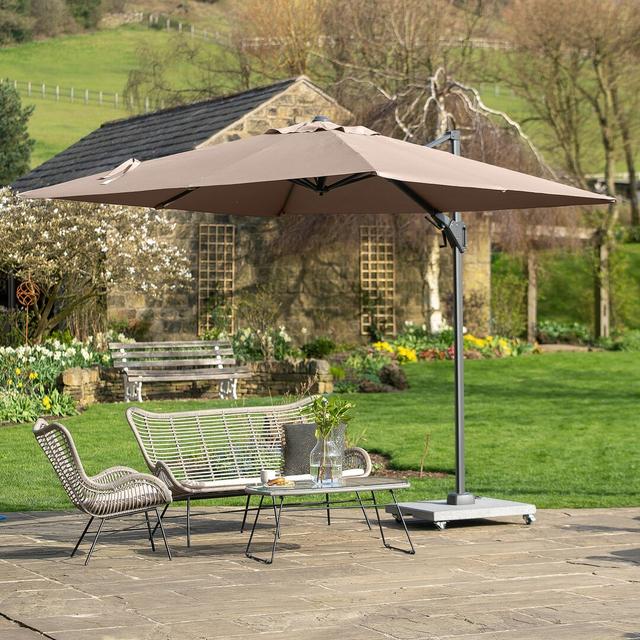 Aarne 2.7m Square Parasol Sol 27 Outdoor Fabric Colour: Taupe on Productcaster.