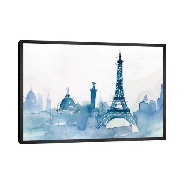 Ocean Blue Paris by Isabelle Z - Print on Canvas Ebern Designs Format: Black Framed, Size: 66.04cm H x 101.6cm W x 3.81cm D on Productcaster.