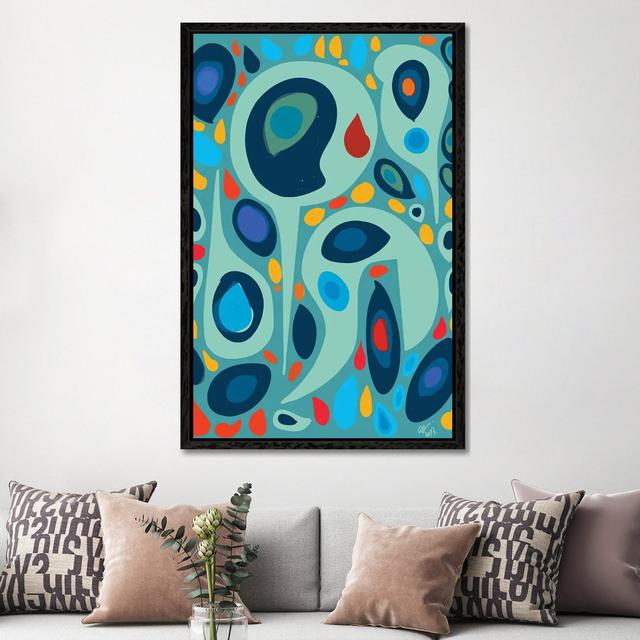 Blue Shapes Of Love by Emmanuel Signorino - Gallery-Wrapped Canvas Giclée on Canvas Isabelline Size: 152.4cm H x 101.6cm W x 3.81cm D, Format: Black F on Productcaster.