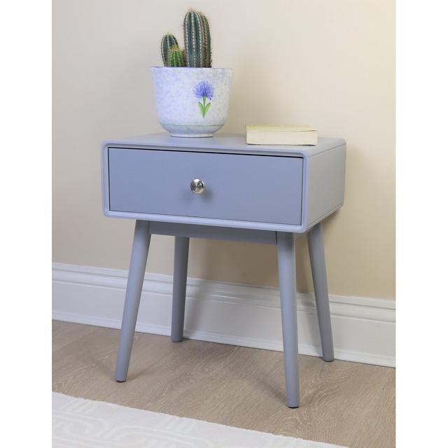 Fritz 1 Drawer Bedside Table Hykkon Colour: Grey on Productcaster.