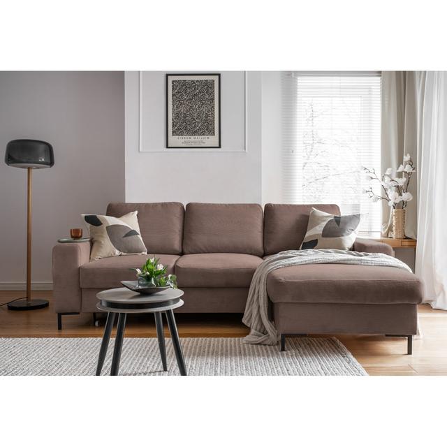 Ecksofa Lofty Lilly mit Bettfunktion MiuForm Ausrichtung: Ausrichtung Rechts, Polsterfarbe: Taupe on Productcaster.