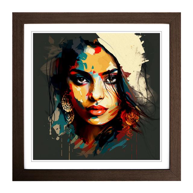 Indian Woman Abstract - Single Picture Frame Print World Menagerie Format: Walnut on Productcaster.