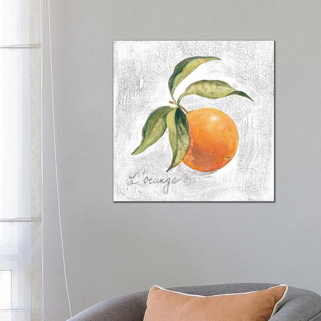 L Orange on White by Silvia Vassileva - Wrapped Canvas Art Prints Rosalind Wheeler Size: 66.04cm H x 66.04cm W on Productcaster.