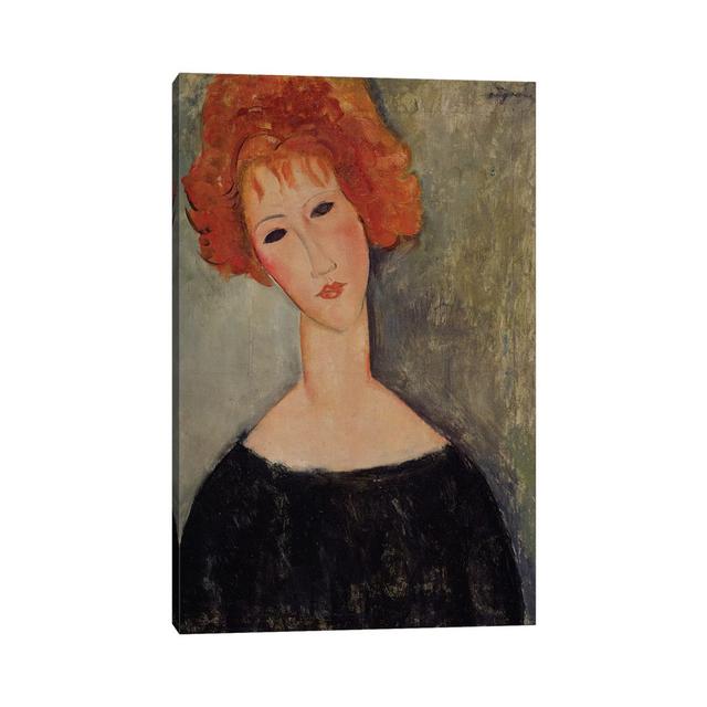 Red Head by Amedeo Modigliani - Wrapped Canvas Painting Ophelia & Co. Size: 66.04cm H x 45.72cm W x 3.81cm D on Productcaster.