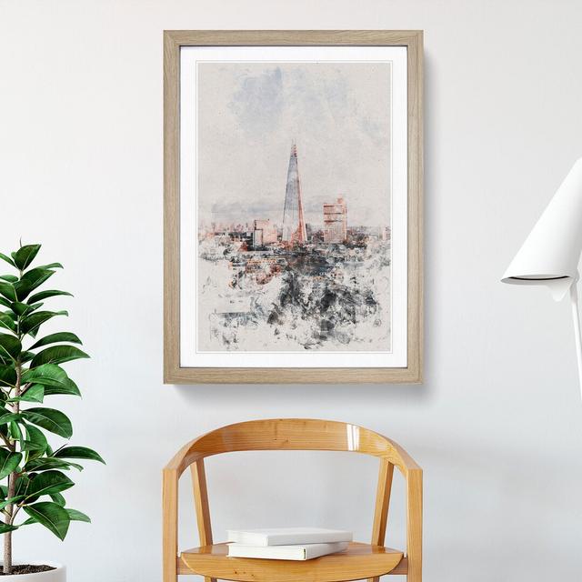 The Shard in London Vol.5 - Picture Frame Graphic Art East Urban Home Size: 90cm H x 65cm W x 2cm D, Frame Option: Oak Framed on Productcaster.