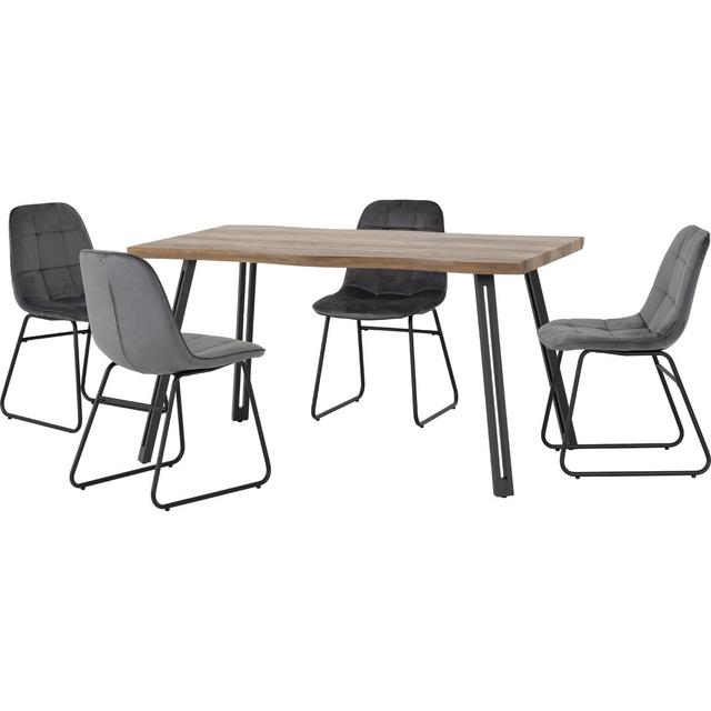 QUEBEC WAVE & LUKAS DINING SET Ebern Designs Colour (Chair): Grey on Productcaster.