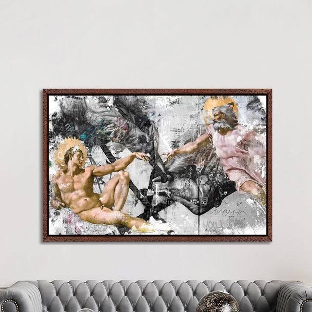 The Creation by Danilo De Alexandria - Print on Canvas Astoria Grand Format: Classic Brown Wood Framed, Size: 101.6cm H x 152.4cm W x 3.81cm D on Productcaster.