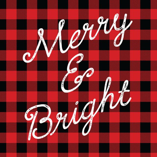 Merry And Bright 2 - Wrapped Canvas Typography The Seasonal Aisle Size: 51cm H x 51cm W x 3.8cm D on Productcaster.