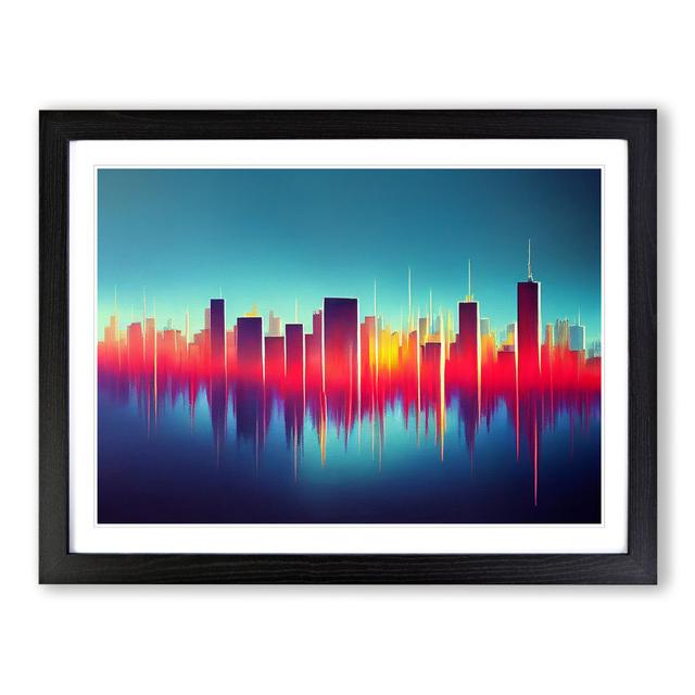 Sculptured Skyscraper Skyline Abstract - Picture Frame Painting 17 Stories Frame Colour: Black , Size: 34cm H x 46cm W x 2cm D on Productcaster.