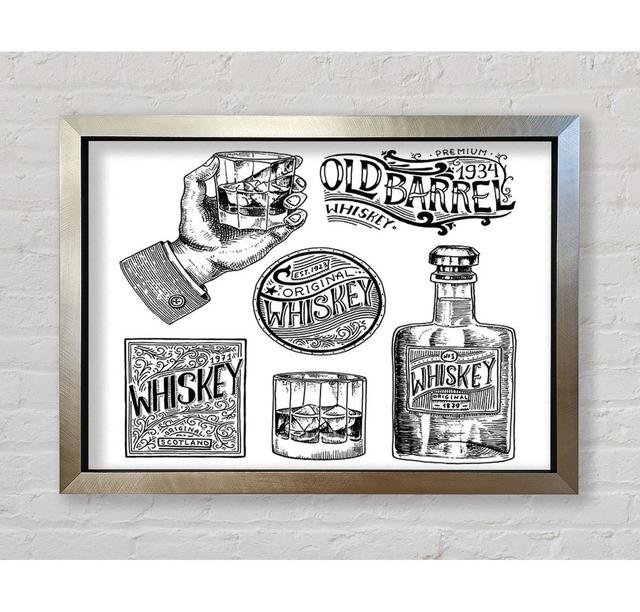 Old Whiskey Bottles - Single Picture Frame Art Prints Bright Star Size: 59.7cm H x 84.1cm W x 3.4cm D on Productcaster.