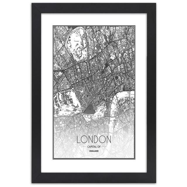 Plan of London - Picture Frame Graphic Art Borough Wharf Size: 100cm H x 70cm W x 2cm D on Productcaster.