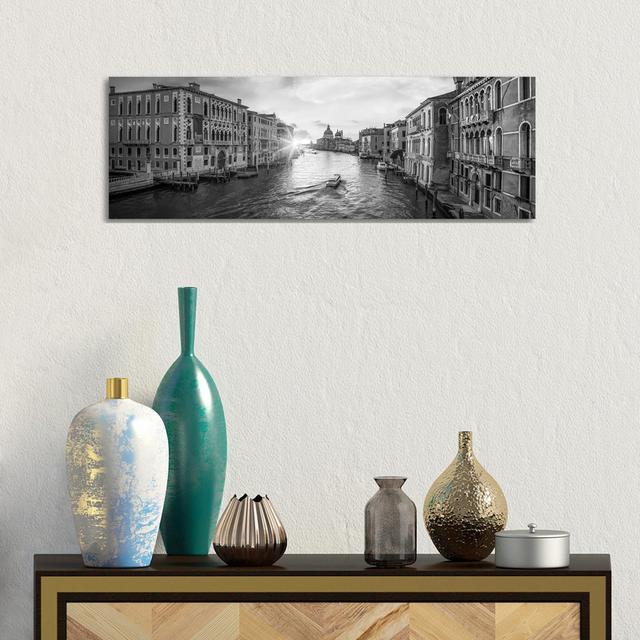 Panoramic View Of The Grand Canal At Sunrise, Venice, Italy by Jan Becke - Wrapped Canvas Panoramic Gallery-Wrapped Canvas Giclée Brayden Studio Size: on Productcaster.