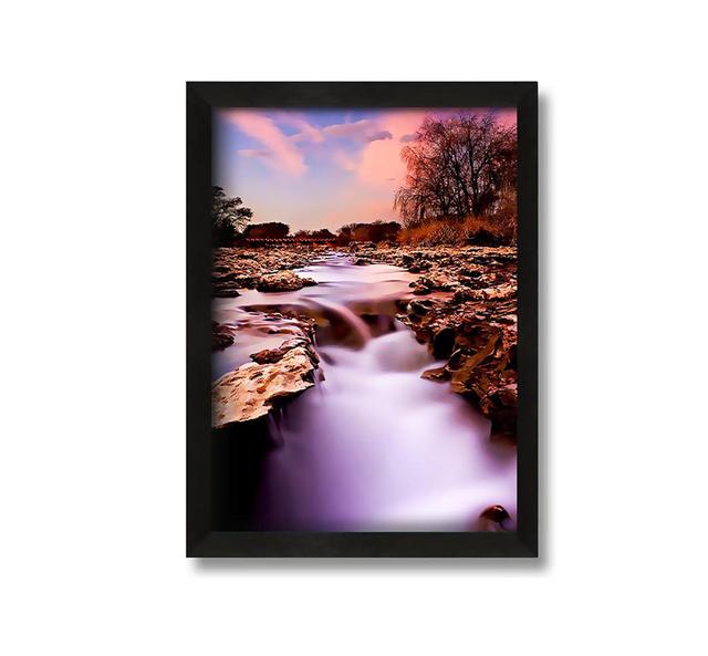 The Stunning Misty Rocks Framed Print Brayden Studio Format: Gunmetal Framed Paper, Size: 59.7cm H x 42cm W x 1.5cm D on Productcaster.