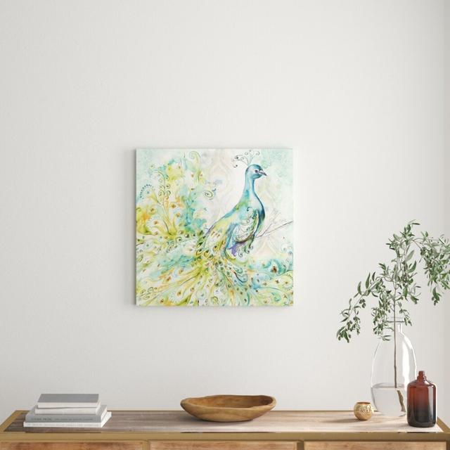 'Bohemian Peacock III' by Tre Sorelle Studios Watercolour Painting Print on Wrapped Canvas East Urban Home Size: 60.96cm H x 60.96cm W on Productcaster.