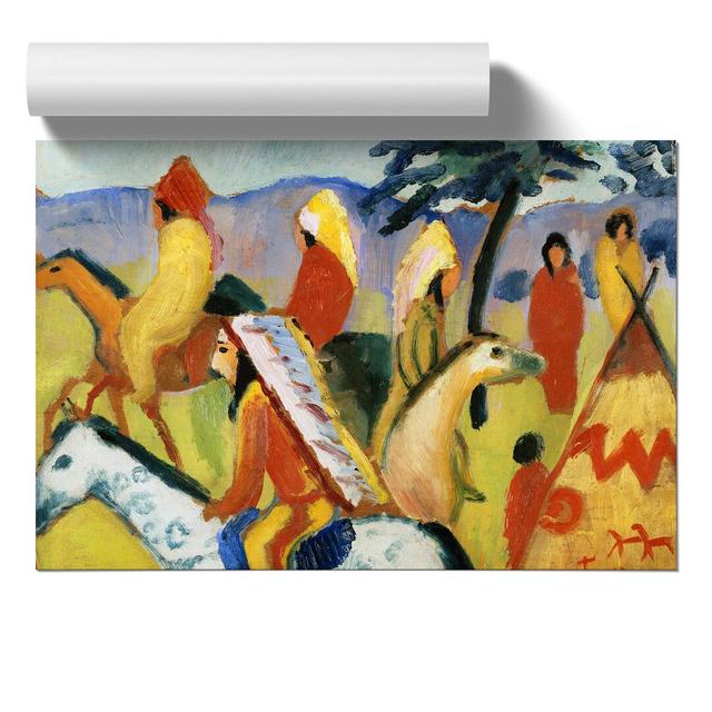 Indians on Horseback by August Macke - Unframed Painting East Urban Home Size: 42cm H x 59cm W x 0.1cm D on Productcaster.