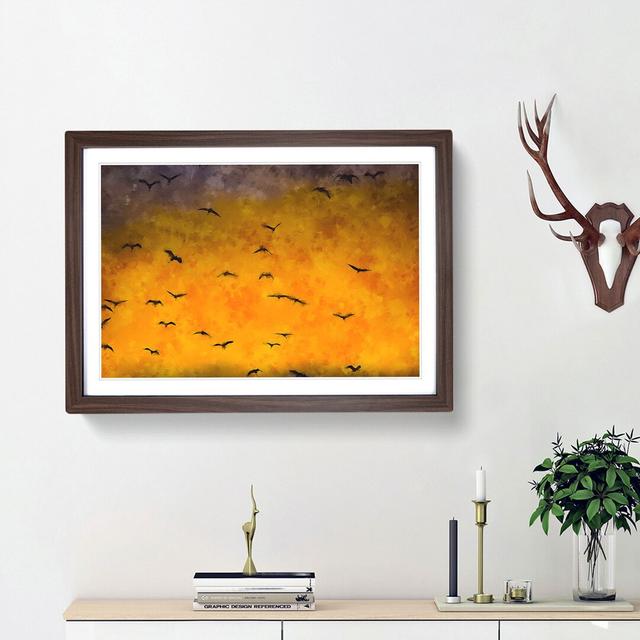 Egrets at Sunset - Picture Frame Graphic Art Print East Urban Home Frame Option: Walnut Framed, Size: 24cm H x 33cm W x 2cm D on Productcaster.