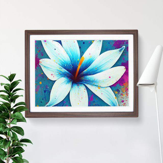 Lily Flower Splash Vol.1 Abstract - Picture Frame Graphic Art Marlow Home Co. Frame Colour: Brown, Size: 46cm H x 64cm W on Productcaster.