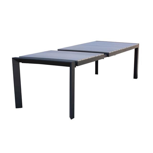 Latarius Rectangular 240Cm Outdoor Dining Table Ebern Designs Table Base Colour: Dark Grey on Productcaster.