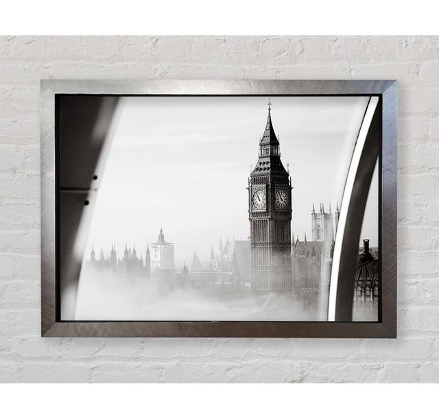 Big Ben Through The London Eye Mist - Print Ophelia & Co. Format: Ventura Silver Framed Paper, Size: 100cm H x 141.4cm W x 3.4cm D on Productcaster.