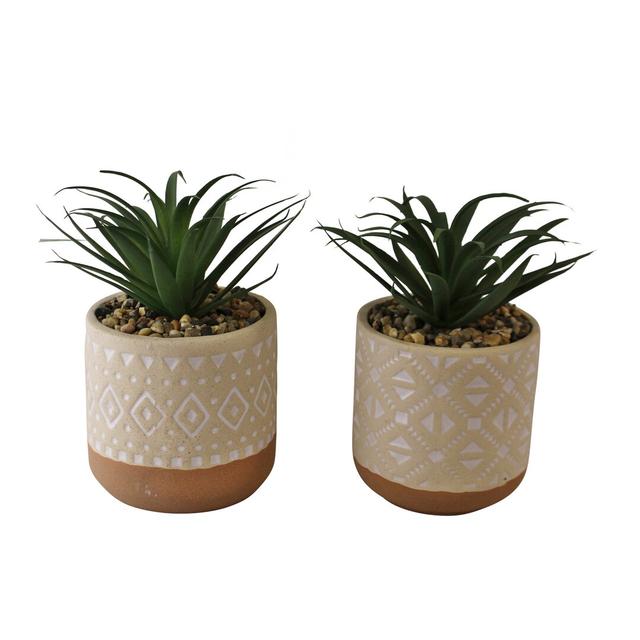 2 Artificial Succulent Plant in Pot Set Natur Pur on Productcaster.