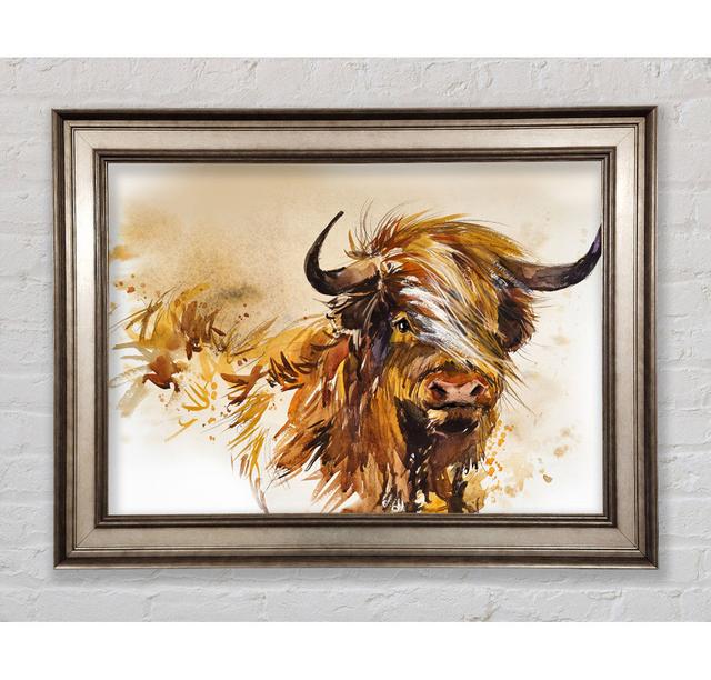 The Orange Highland Cow Framed Print Bright Star Size: 42cm H x 59.7cm W on Productcaster.