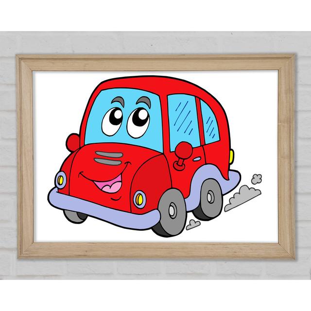 Car With Face Smokey White - Single Picture Frame Art Prints Harriet Bee Size: 29.7cm H x 42cm W x 1.5cm D on Productcaster.