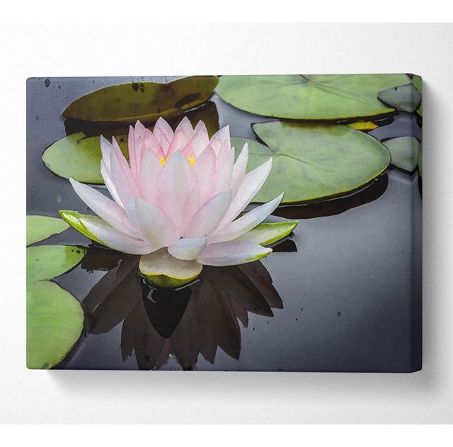 Pond Plant Floating On The Lake Canvas Watercolour ClassicLiving Size: 35.6cm H x 50.8cm W x 10cm D on Productcaster.