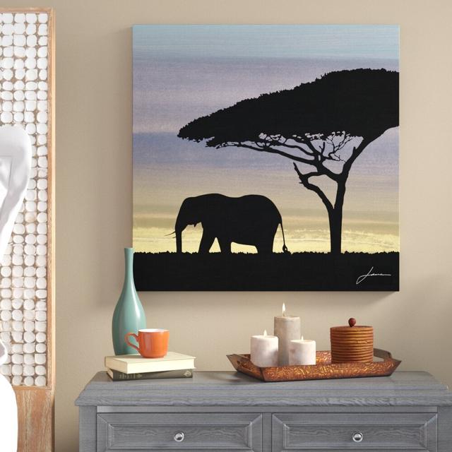 Savanna I by James Burghardt - Wrapped Canvas Painting Blue Elephant Size: 76cm H x 76cm W on Productcaster.