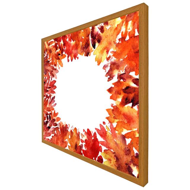 Artana Circled Autumn Leaves - Single Picture Frame Art Prints Metro Lane Size: 76cm H x 76cm W x 4cm D, Frame Colour: Oak Framed on Productcaster.