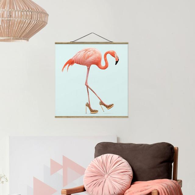 Flamingo with High Heels by Jonas Loose - Graphic Art Print Pergo Classics Size: 80cm H x 80cm W x 0.3cm D on Productcaster.