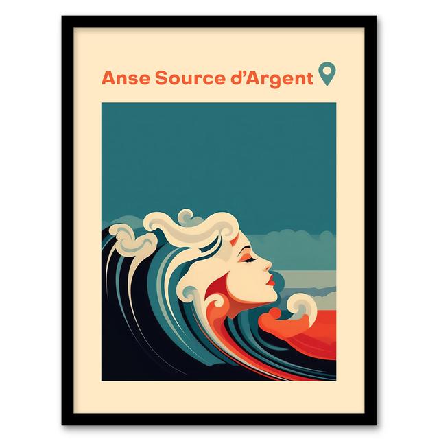 Flippo The Seaside Calls Anse Source d'Argent Beach Seychelles Modern Sea Siren - Single Picture Frame Art Prints Maturi on Productcaster.