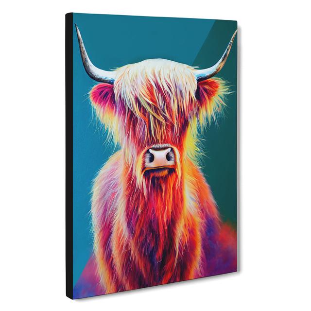 XC1022-1593X Colourful Highland Cow No.2 - Wrapped Canvas Print Natur Pur on Productcaster.