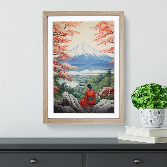 Mount Fuji Victorian - Single Picture Frame Print on Wood Big Box Art Size: 46cm H x 34cm W x 2cm D, Frame Colour: Oak on Productcaster.