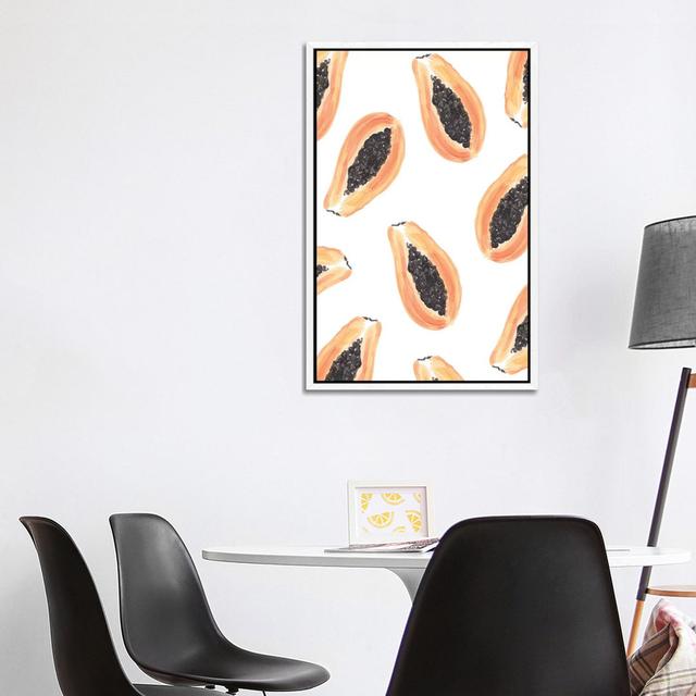 Papayas von Sabina Fenn - Galerie- Giclée auf Leinwand Sommerallee Format: Schattenfugenrahmen in Weiß, Größe: 101,6 cm H x 66,04 cm B on Productcaster.