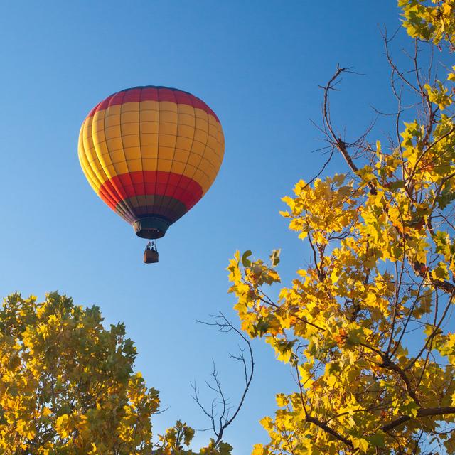 Schwanda Hot Air Balloon by MichiTermo - Wrapped Canvas Photograph Latitude Run Size: 30cm H x 30cm W x 3.8cm D on Productcaster.